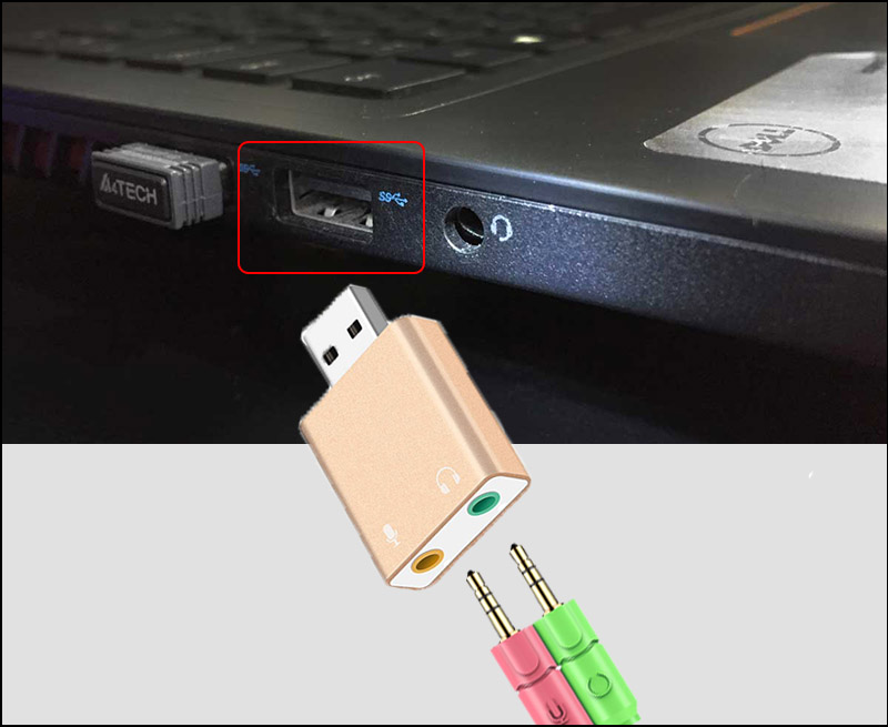 Trường hợp 2, tay nghe có 2 jack cắm